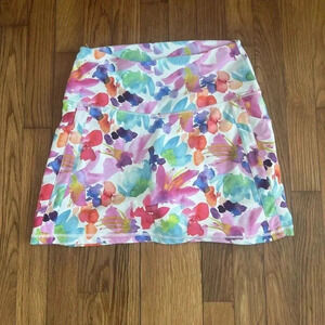SKEA Active Skort Angelic 15” XS Shorts Under Skirt Rainbow Monstera Golf Tennis